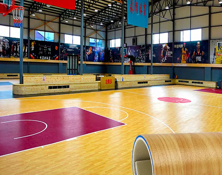 室內(nèi)籃球場地膠地板定制pvc塑膠